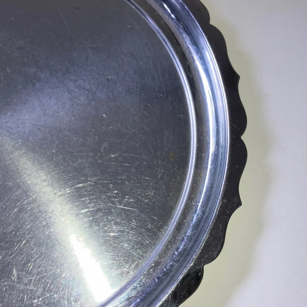 Stainless Steel Round‎ Serving Tray 11”
